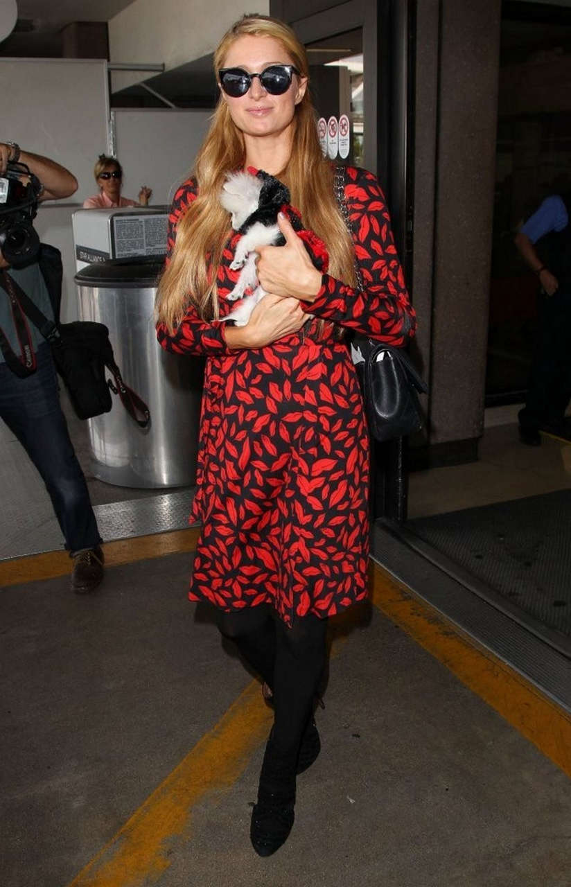 Paris Hilton Arrives Flight Lax Airport