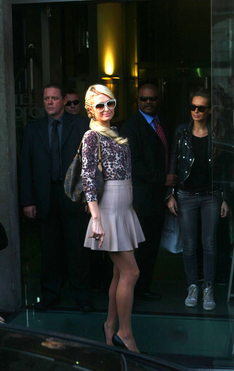 Paris Hilton Arrives Hotel