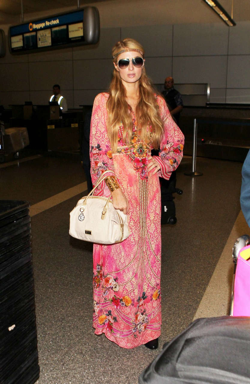 Paris Hilton Arrives Lax Airport