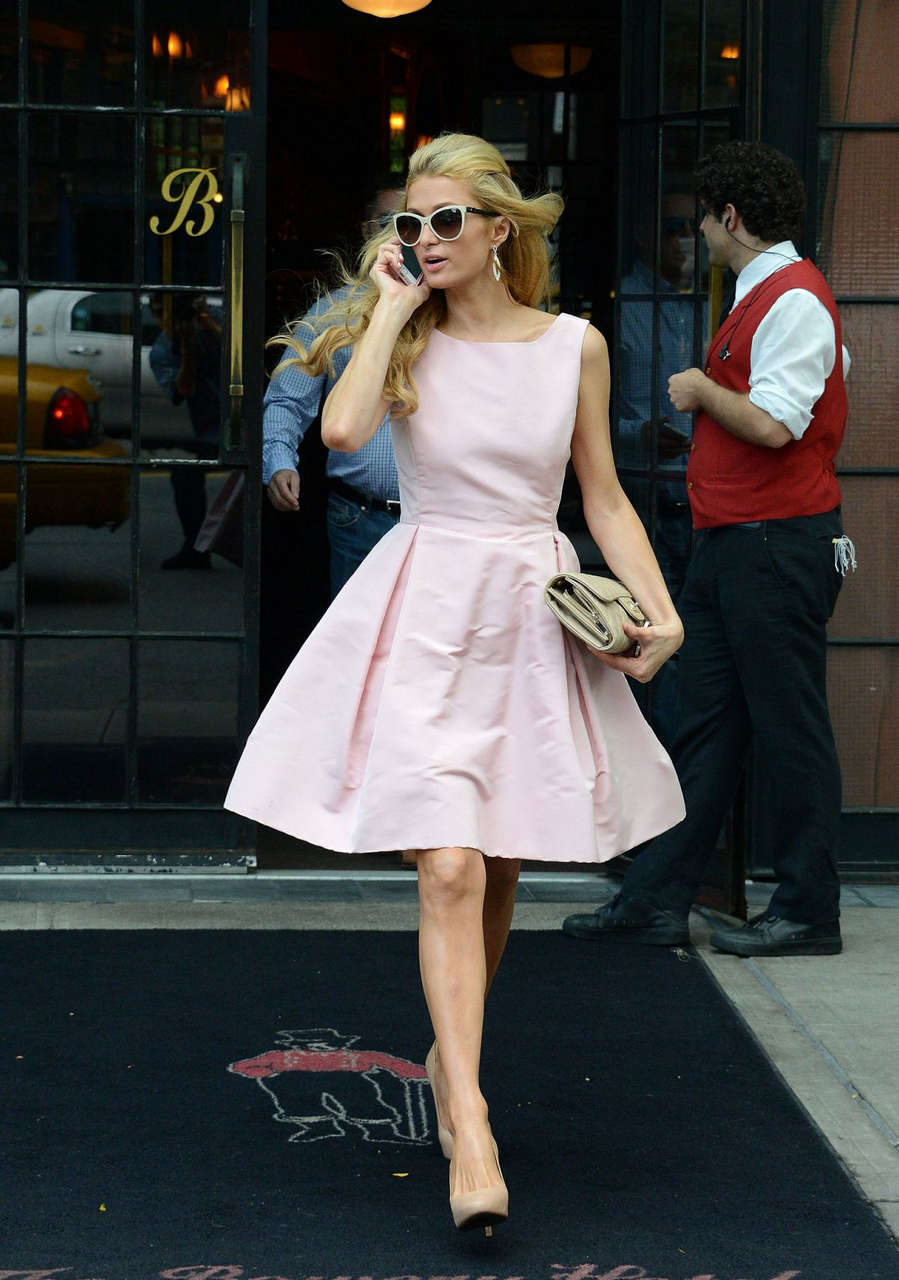 Paris Hilton Leaves Her Hotel New York