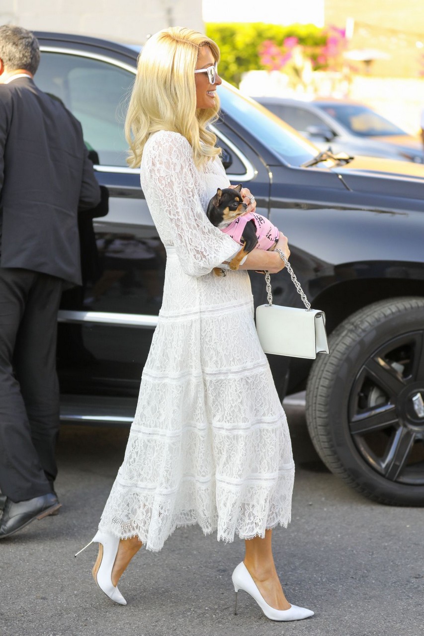 Paris Hilton Out Trying Her Wedding Dress Hollywood