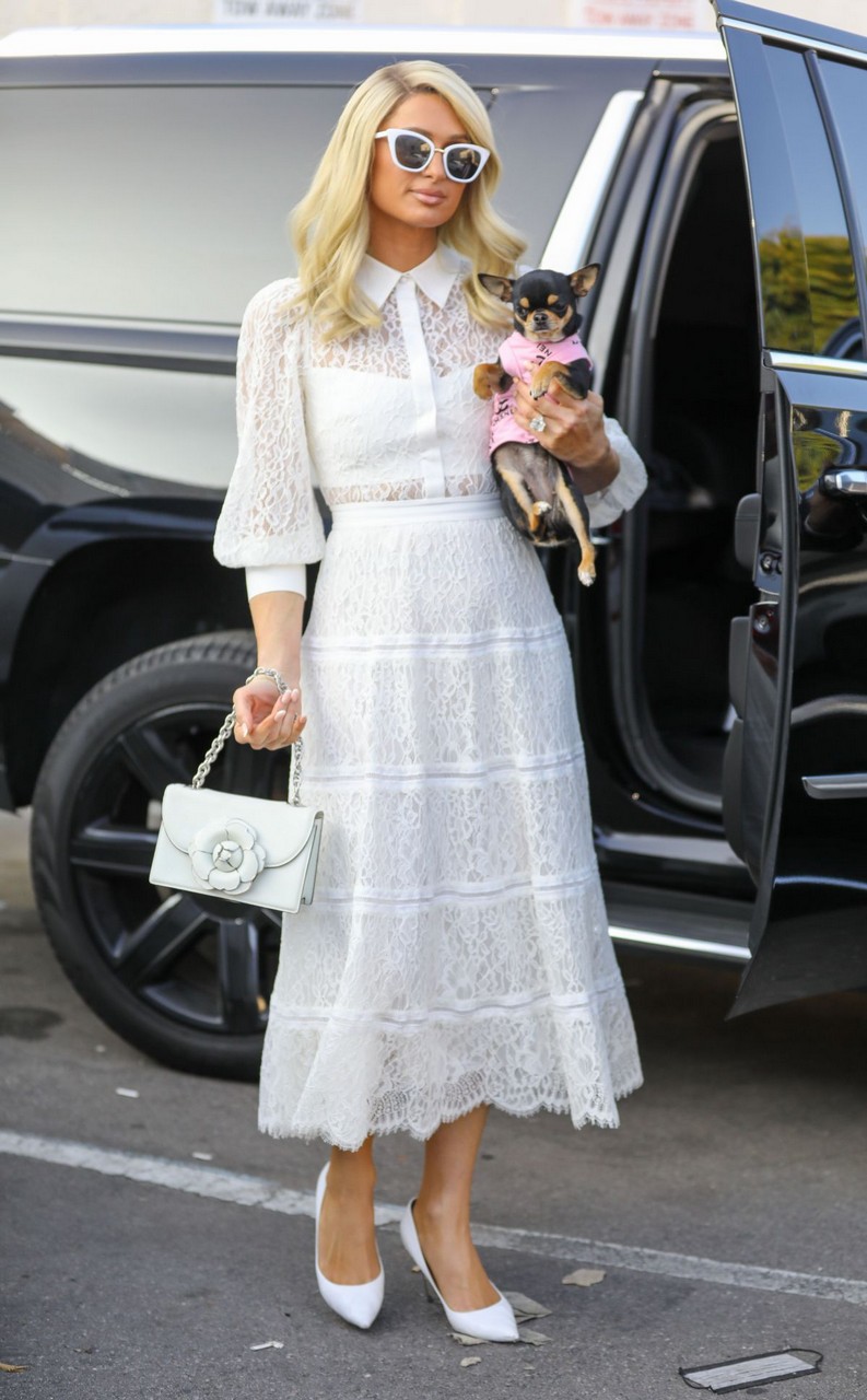 Paris Hilton Out Trying Her Wedding Dress Hollywood