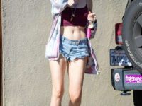 Paris Jackson Denim Shorts Out Los Angeles