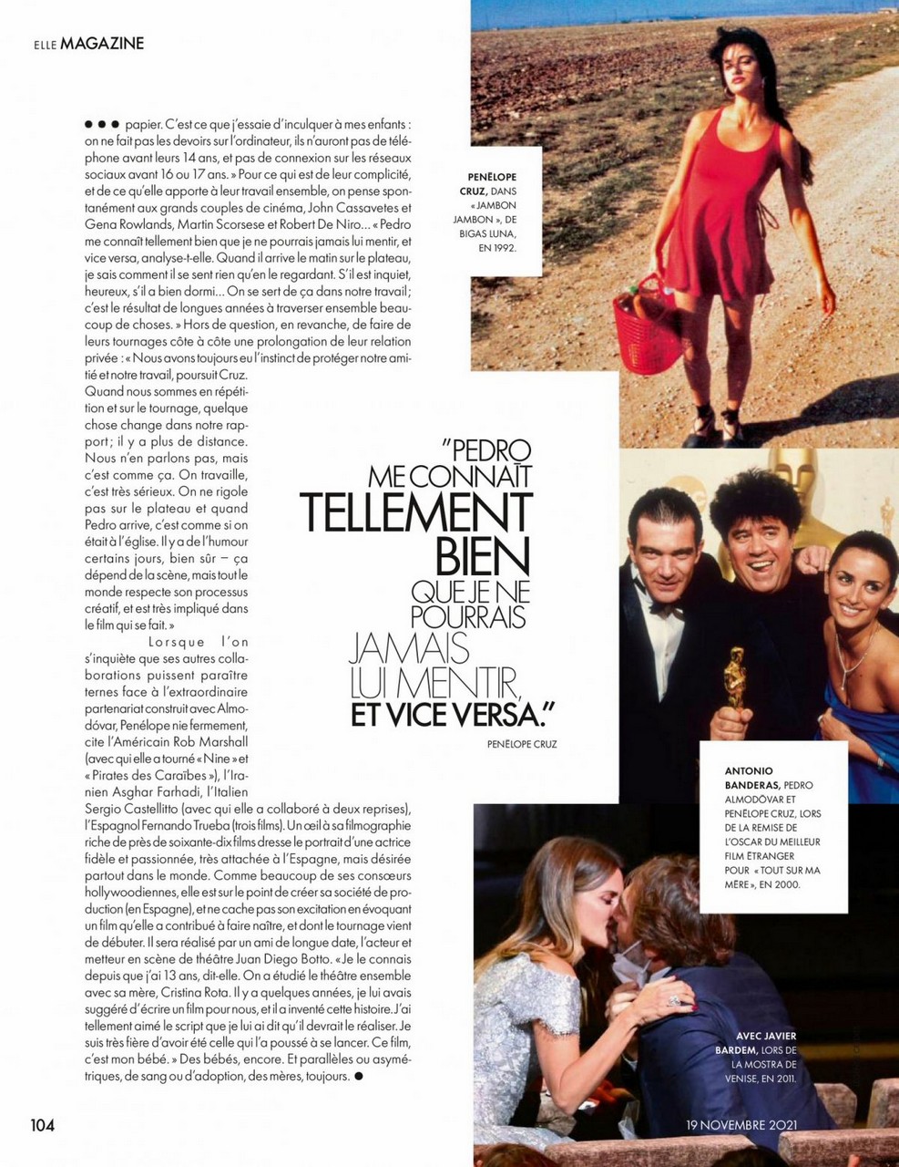 Penelope Cruz Elle Magazine France November