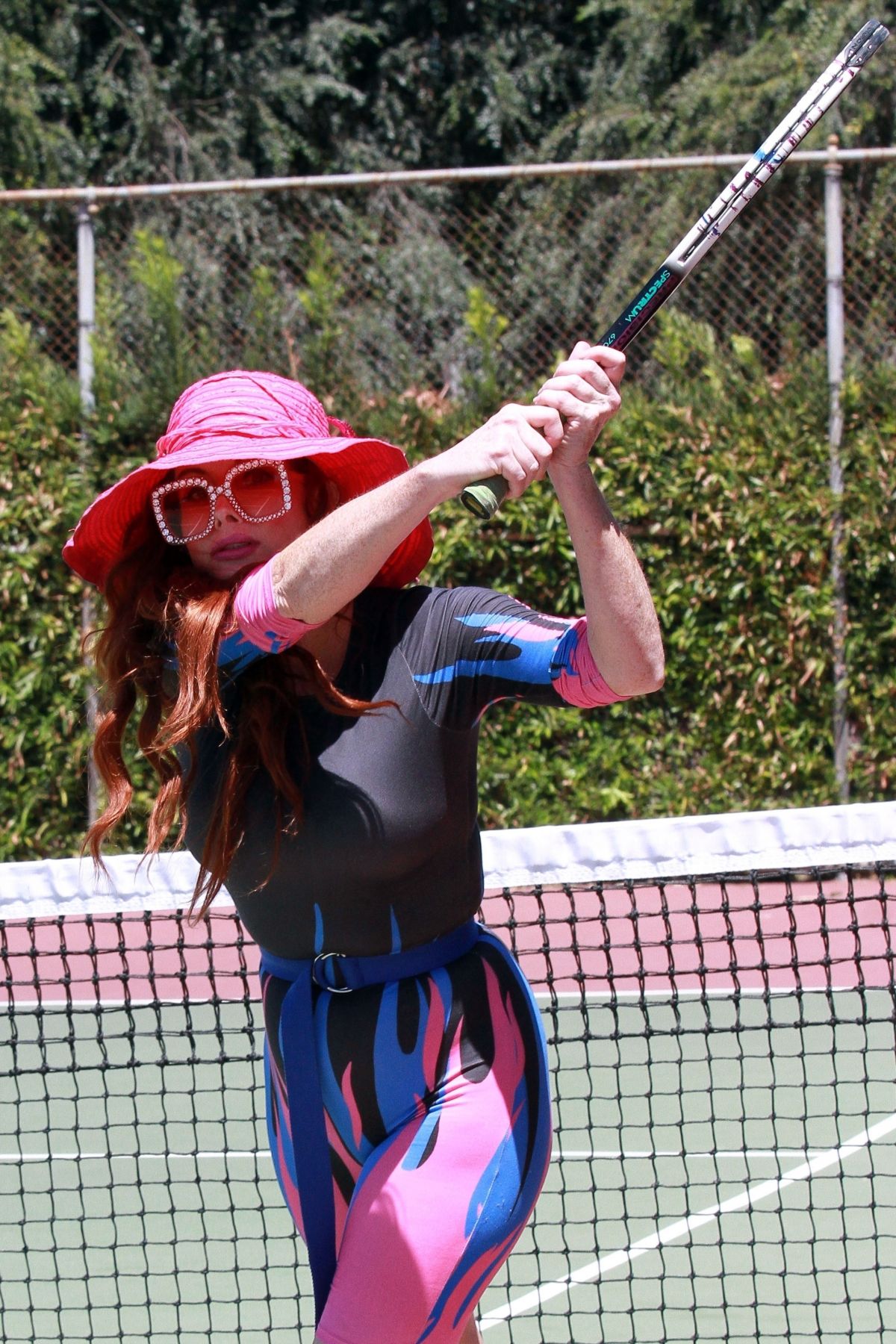 Phoebe Price At A Tennis Court In Los Angeles