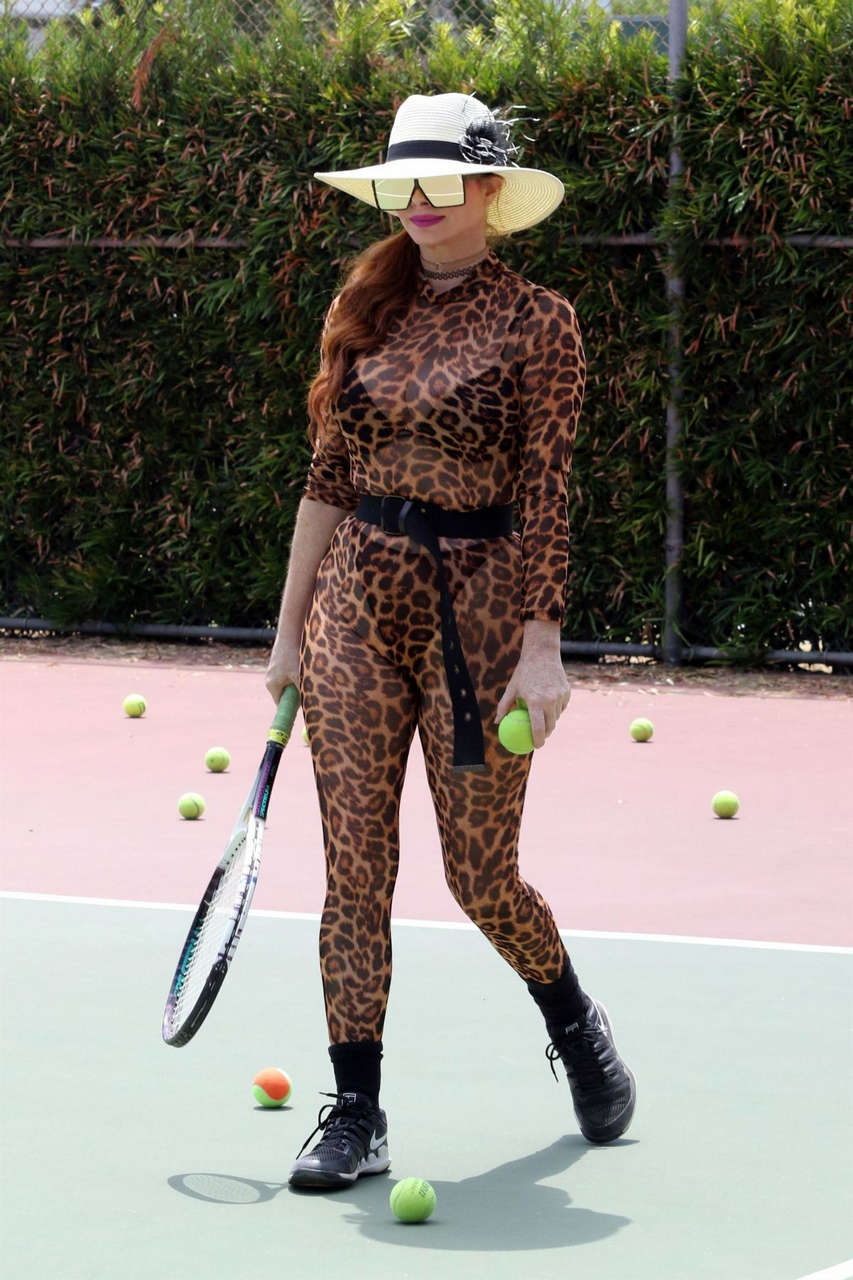 Phoebe Price Playing Tennis Tennis Court Los Angeles