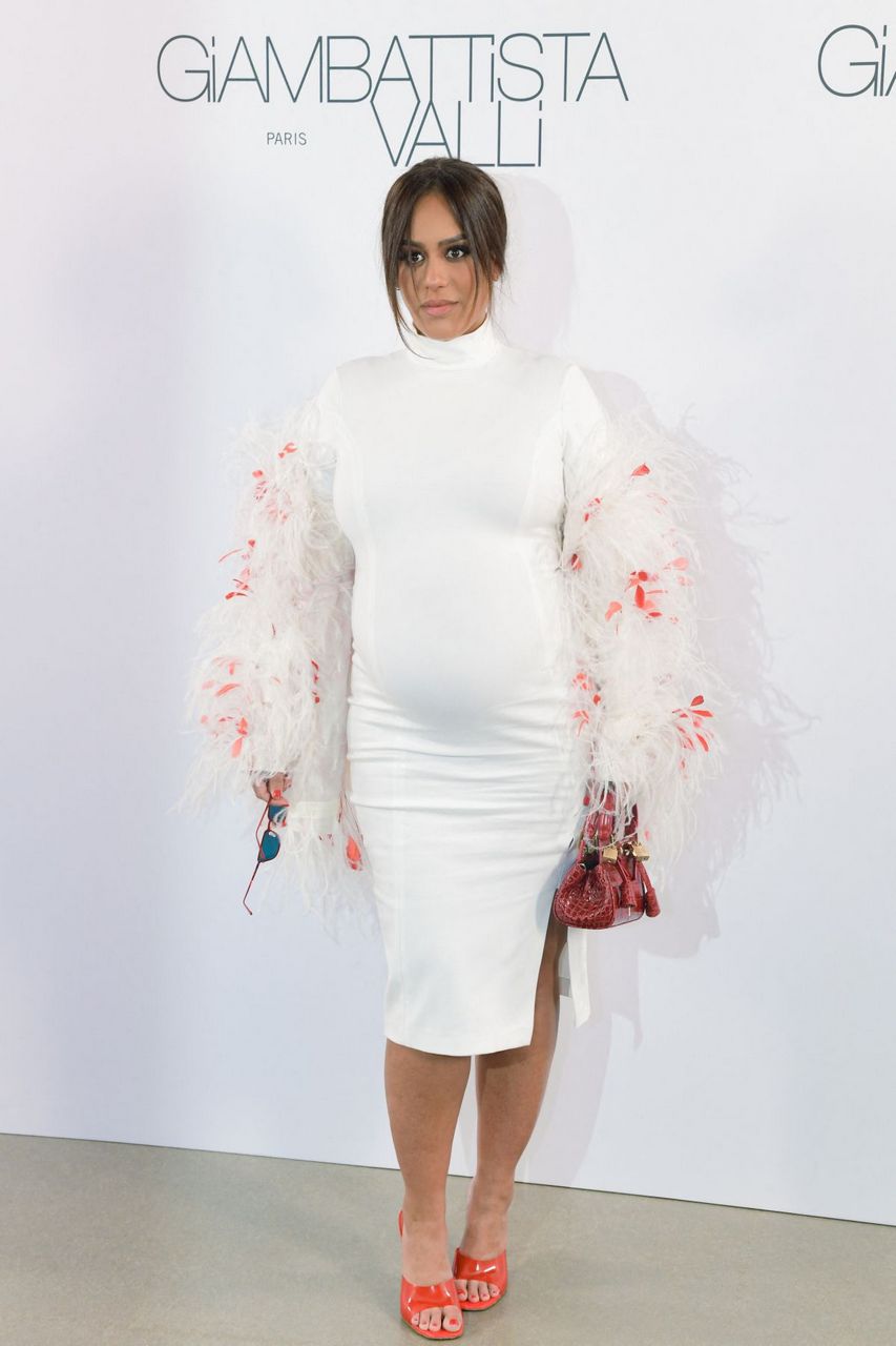 Pregnant Amel Bent Giambattista Valli Show Paris Fashion Week