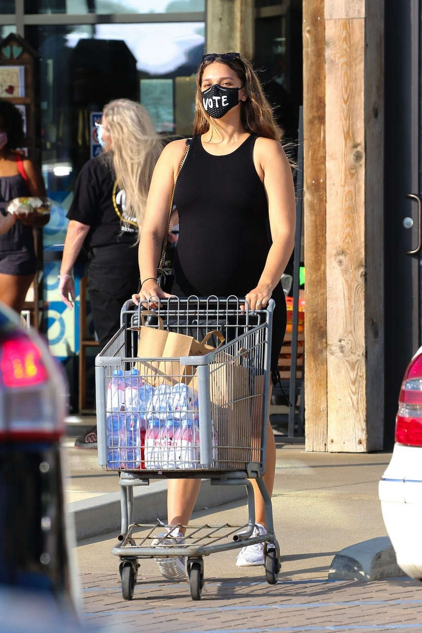 Pregnant April Love Geary Shopping Vintage Grocers Malibu