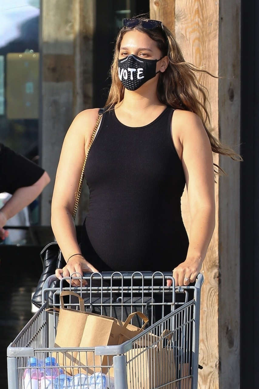 Pregnant April Love Geary Shopping Vintage Grocers Malibu