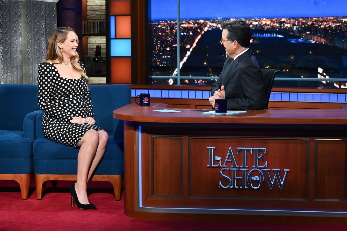 Pregnant Jennifer Lawrence Late Show With Stephen Colbert