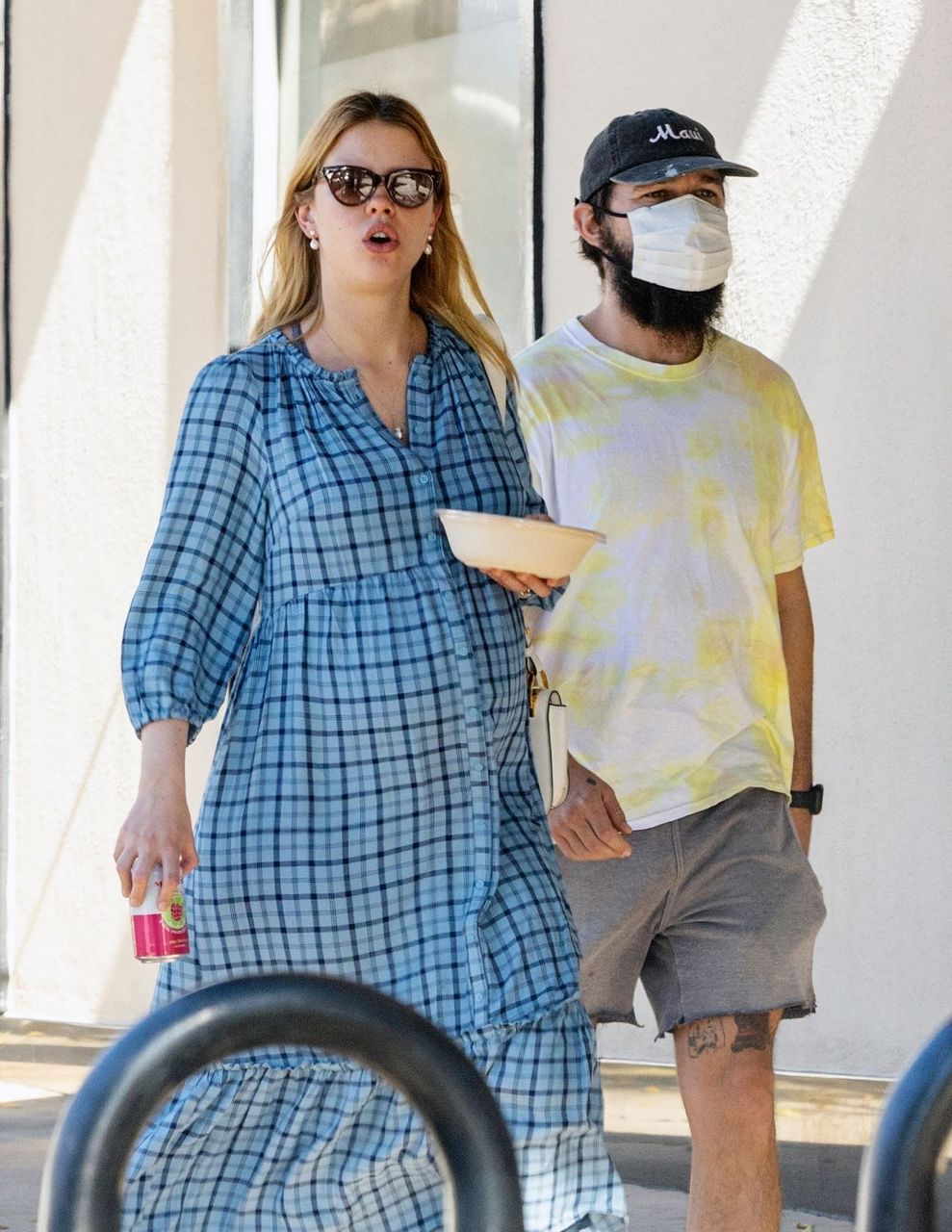 Pregnant Mia Goth And Shia Labeouf Out For Lunch Cava Restaurant ...