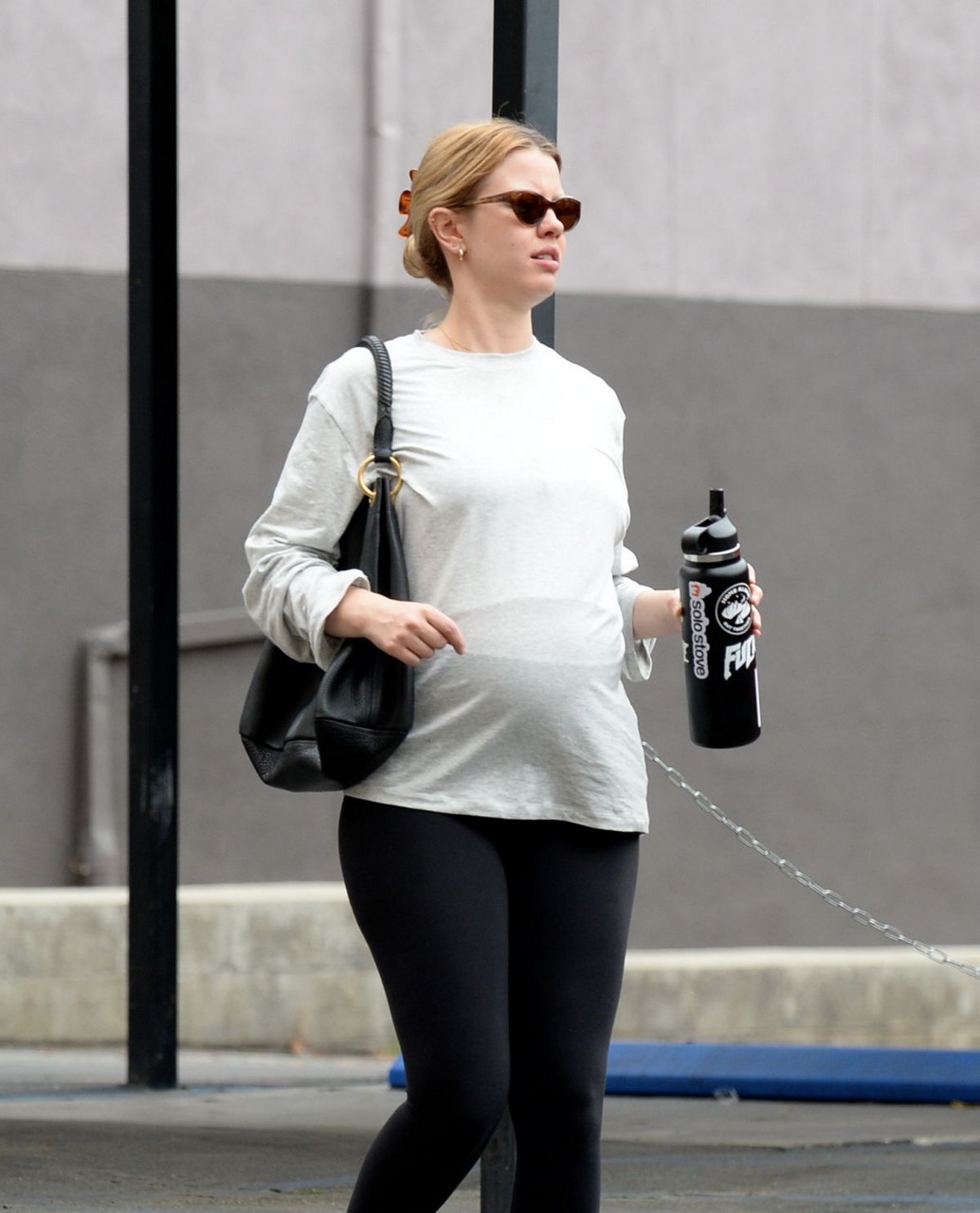 Pregnant Mia Goth Leaves Gym Los Angeles