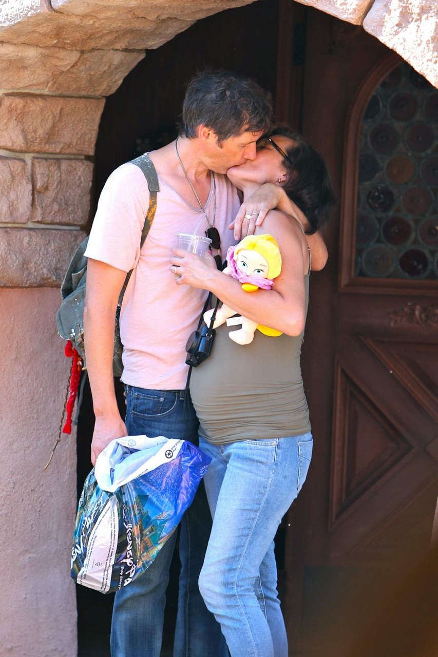 Pregnant Milla Jovovich Disneyland Anaheim