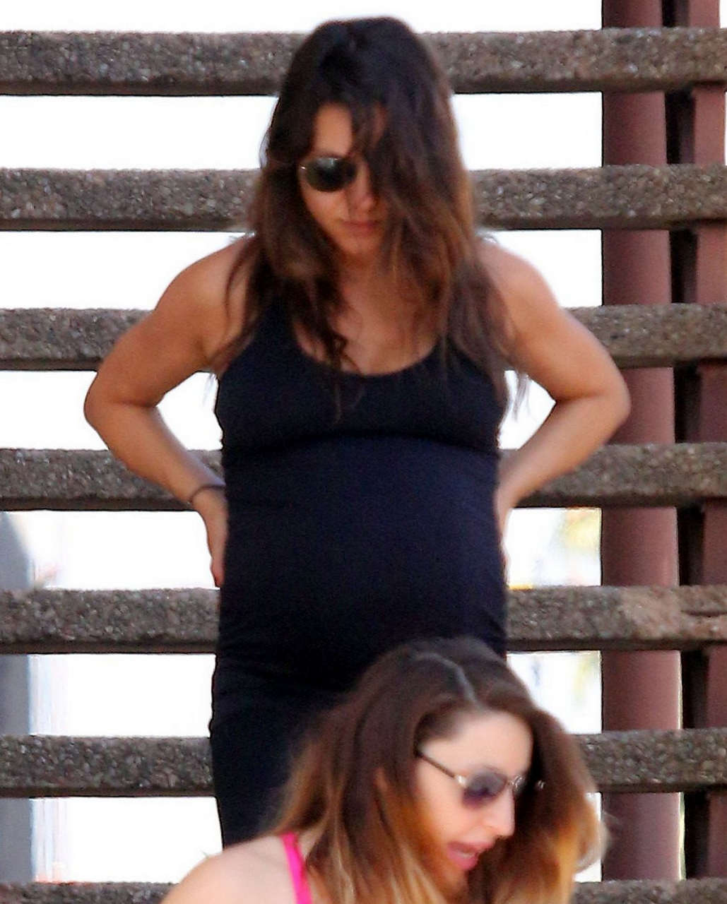 Pregnant Milla Kunis Leaves Gym Los Angeles