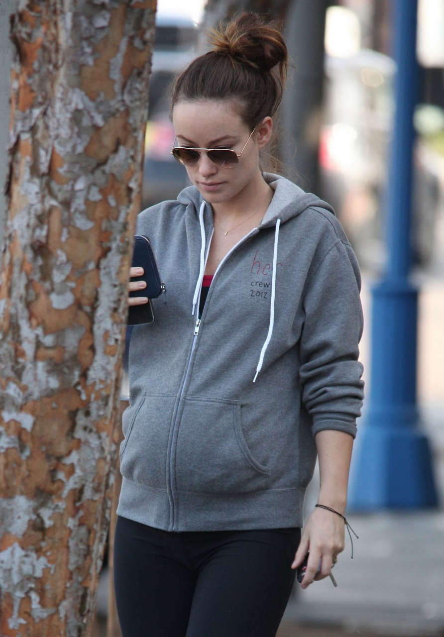 Pregnant Olivia Wilde Leaves Gym West Hollywood