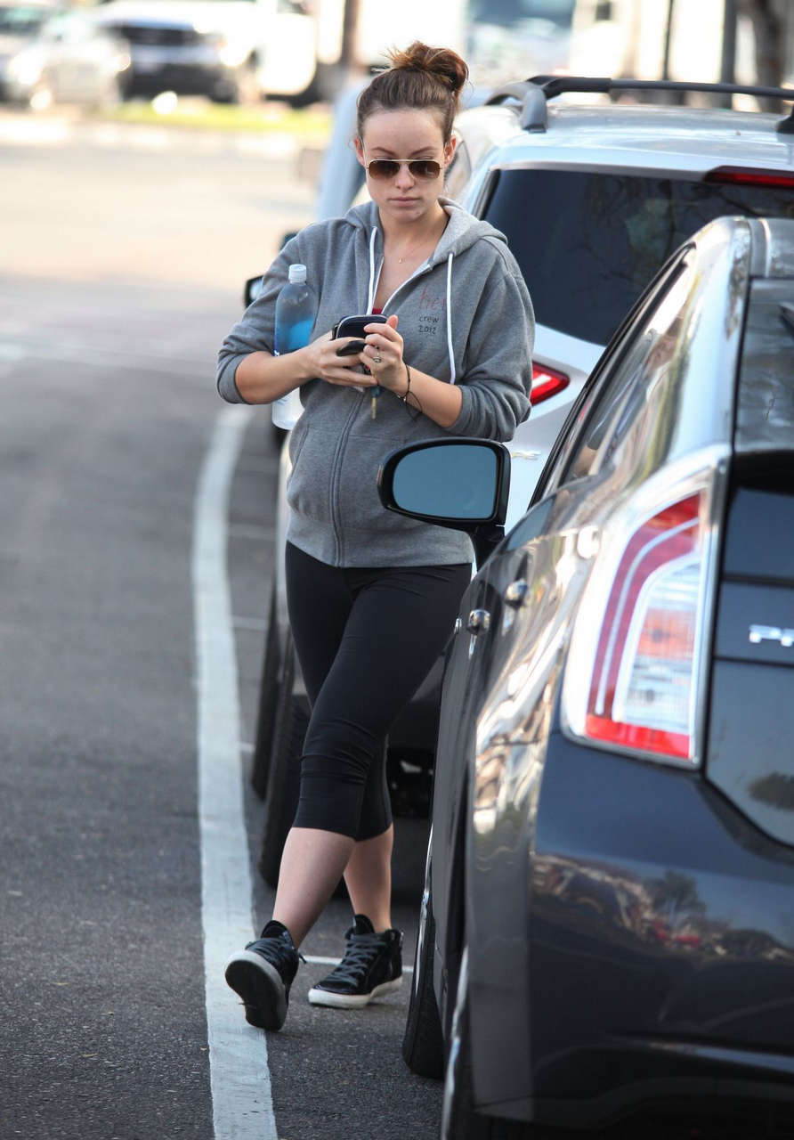 Pregnant Olivia Wilde Leaves Gym West Hollywood