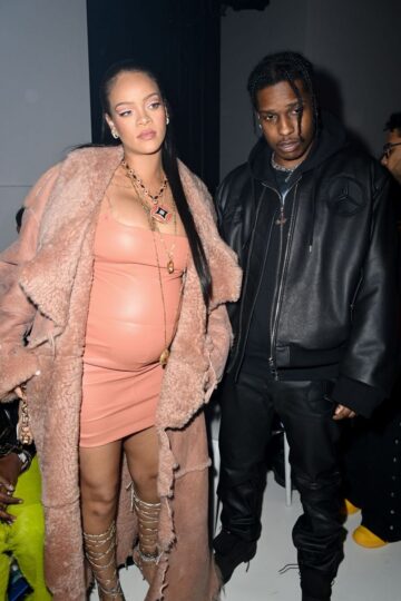 Pregnant Rihanna And Asap Rocky Off White Fashion Show Paris