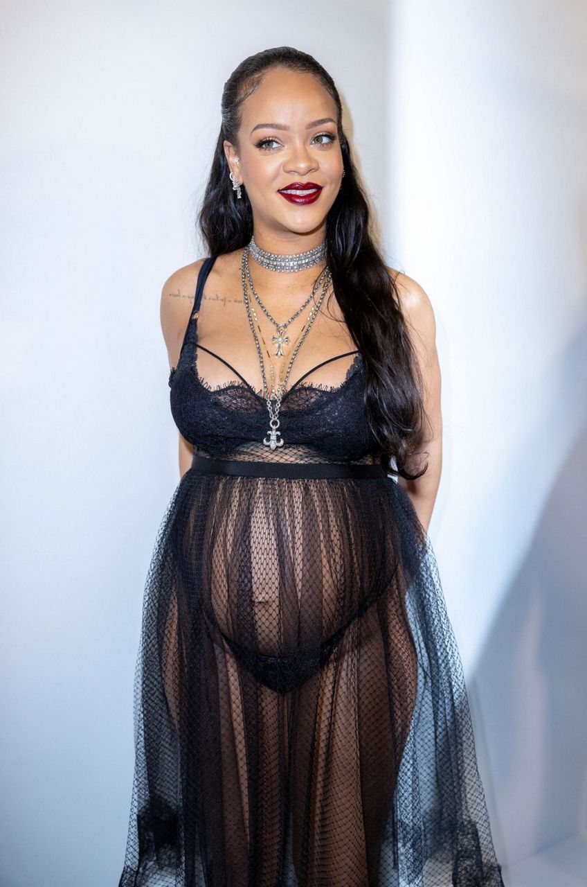 Pregnant Rihanna Dior Womenswear Fall Winter 22 23 Show Paris Fashion Week