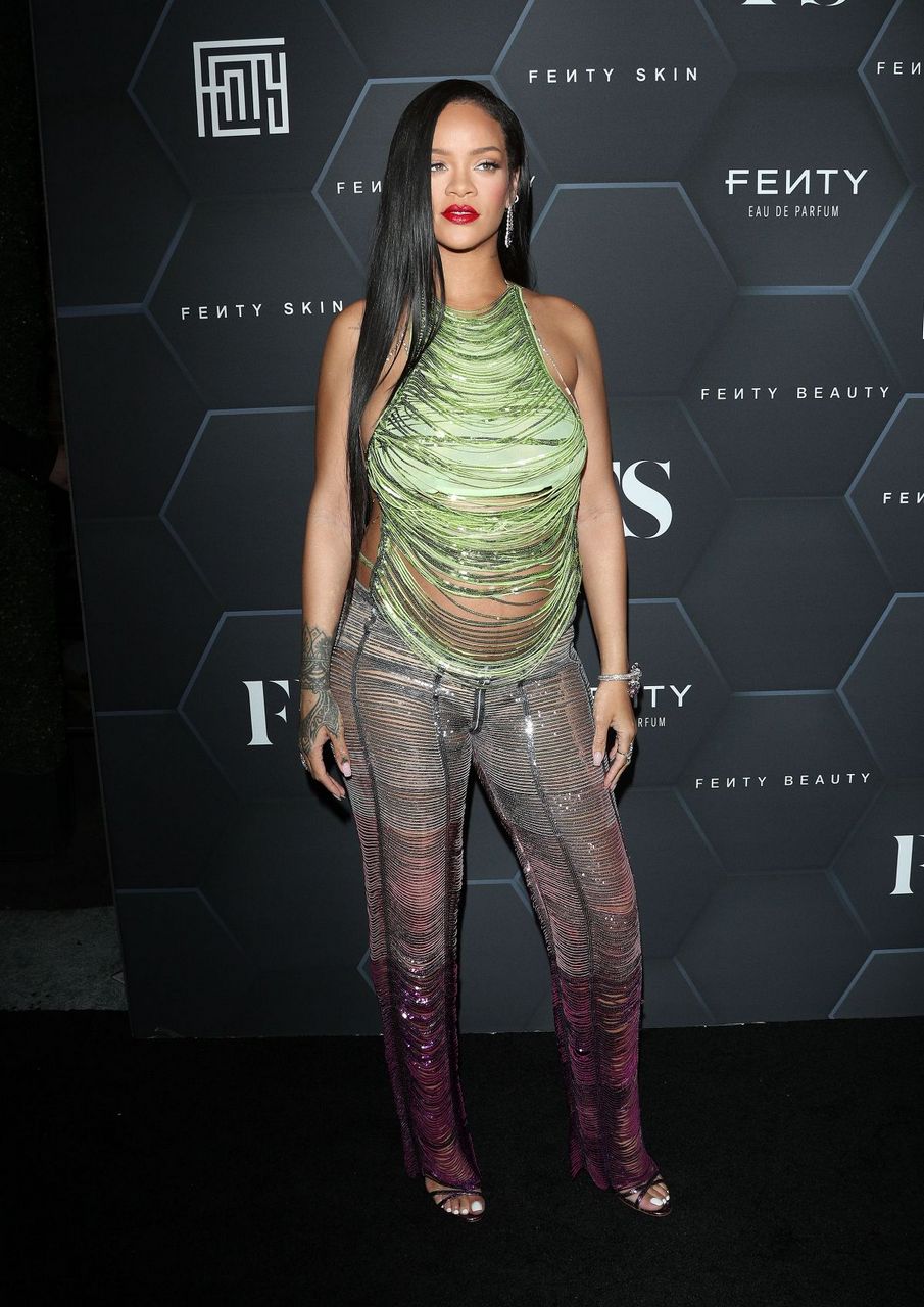 Pregnant Rihanna Fenty Beauty Fenty Skin Celebration Goya Studios Hollywood