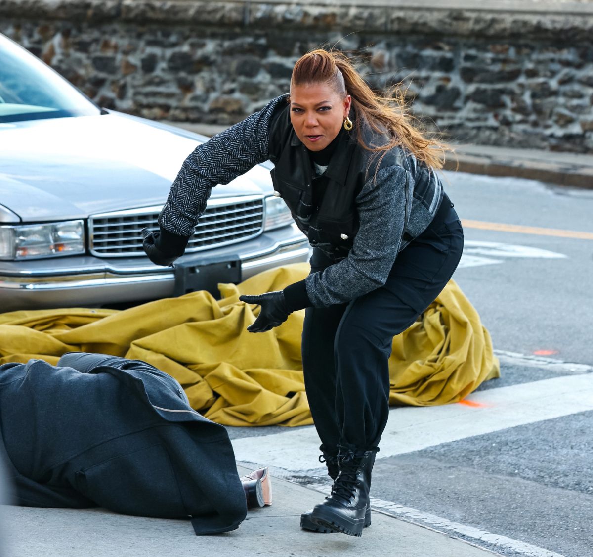 Queen Latifah On The Set Of The Equalizer New York