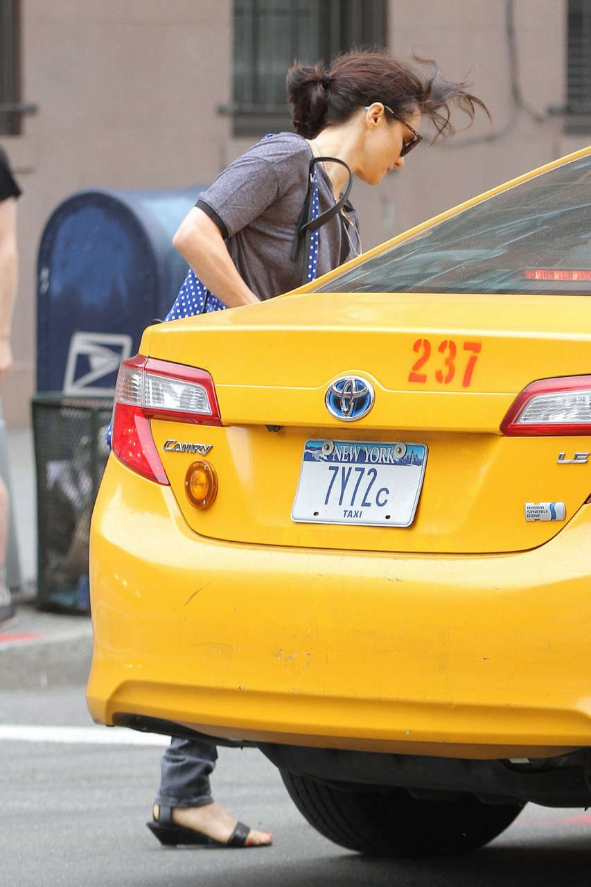 Rachel Weisz Hailing Taxi Cab New York
