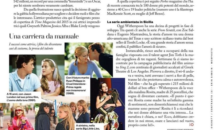 Reese Witherspoon Io Donna Del Corriere Della Sera January (3 photos)