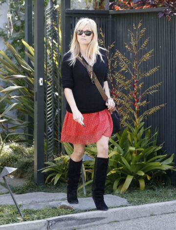 Reese Witherspoon Skirt Boots Out Brentwood
