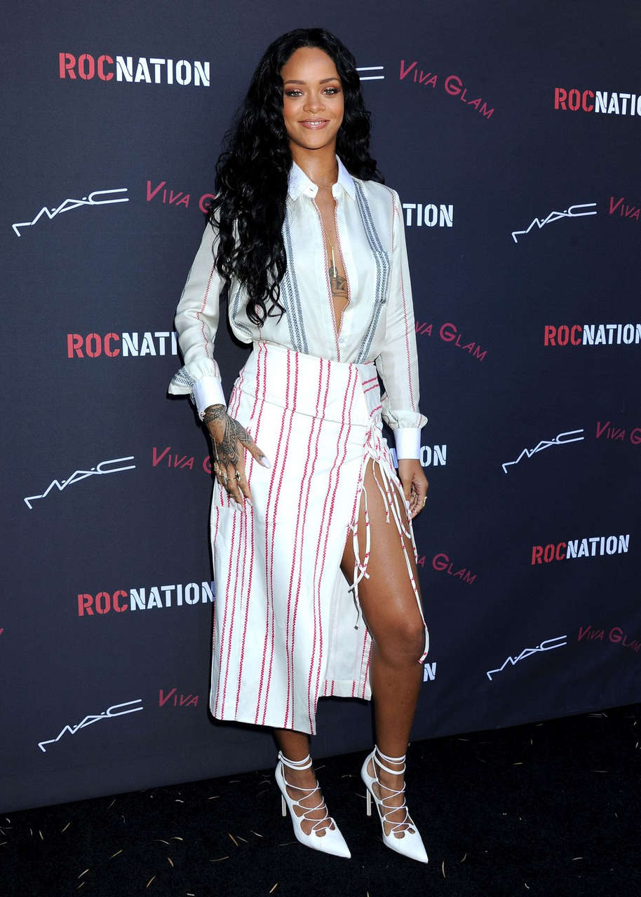 Rihanna 2014 Roc Nation Pre Grammy Brunch Beverly Hills