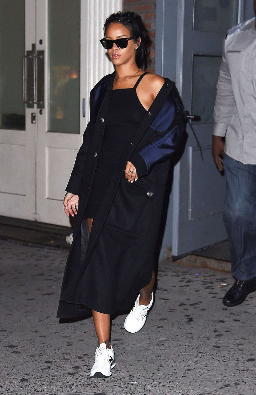 Rihanna Arrives Recording Studio New York