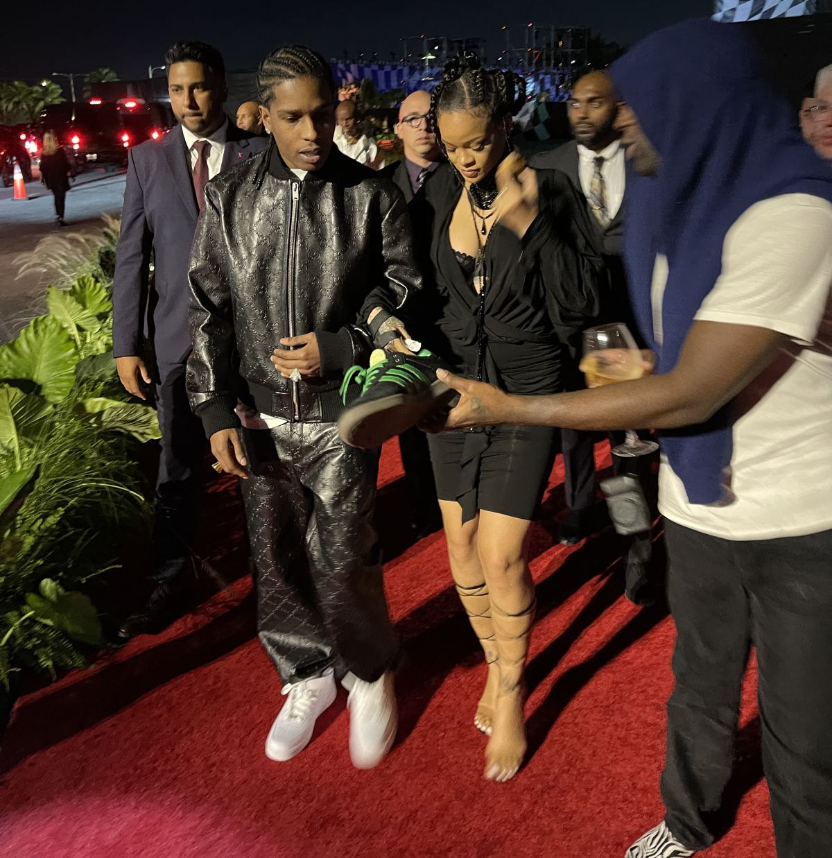 Rihanna Asap Rocky Arrives Louis Vuitton Party Art Basel Miami Beach