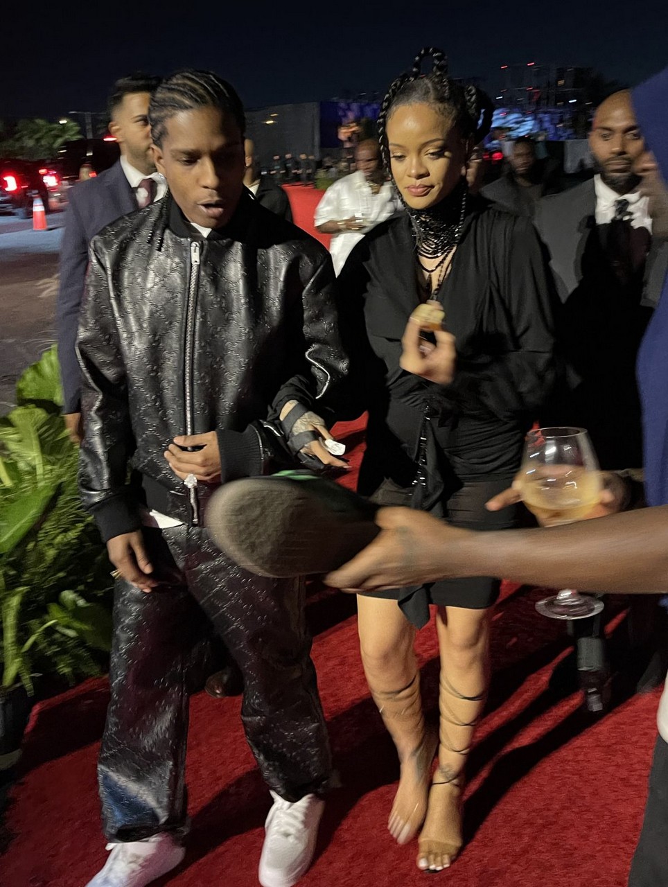 Rihanna Asap Rocky Arrives Louis Vuitton Party Art Basel Miami Beach