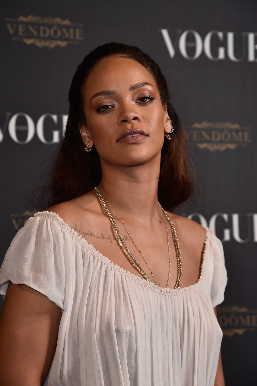 Rihanna Braless