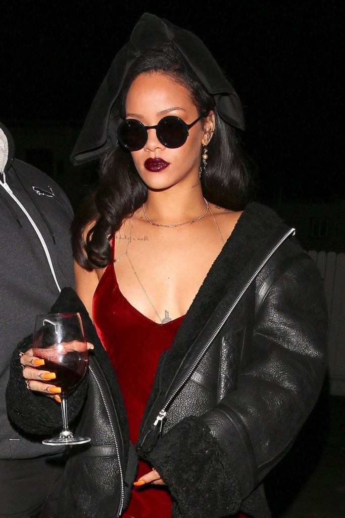 Rihanna Braless