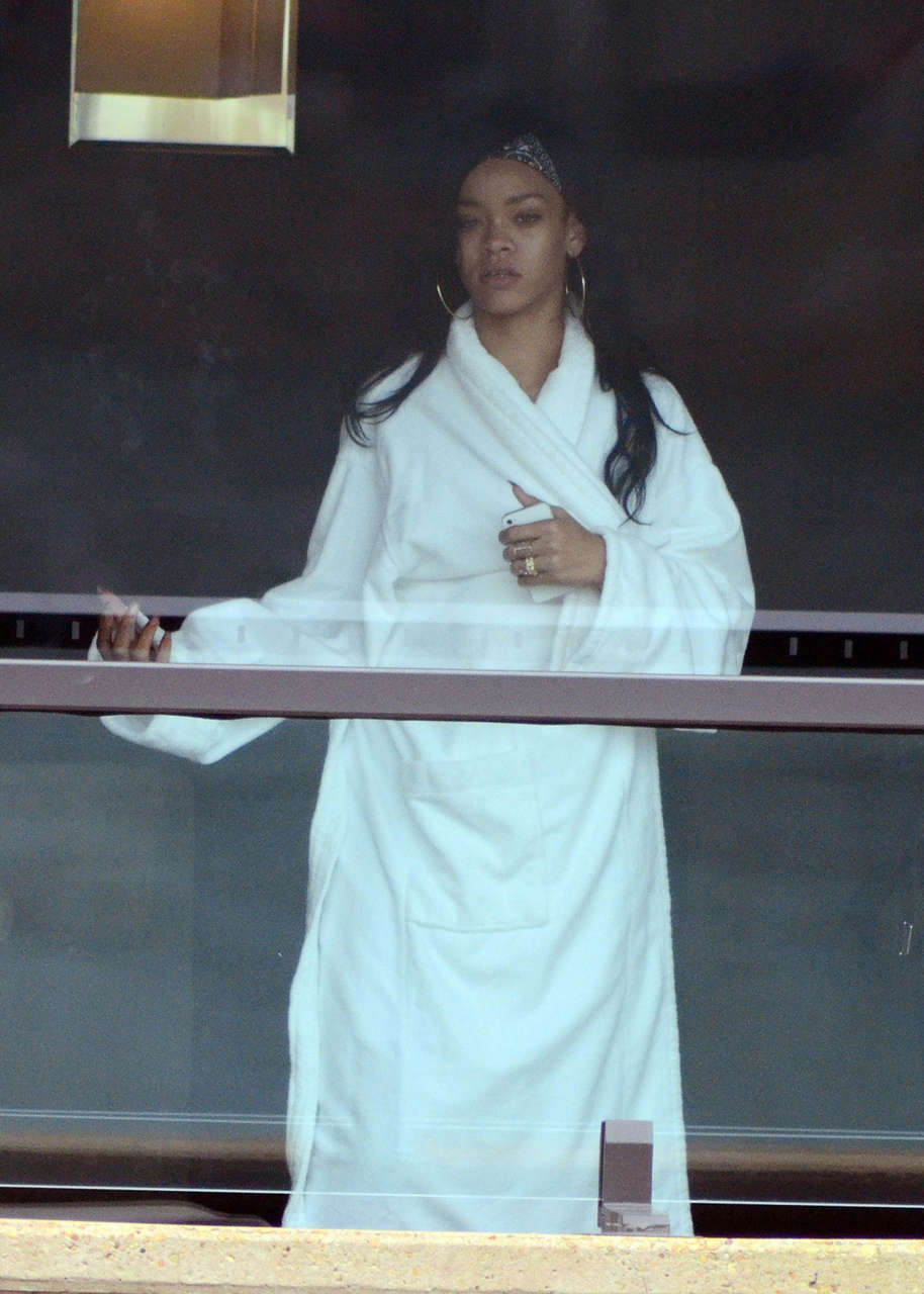 Rihanna Chilling Her Hotel Room Sydney