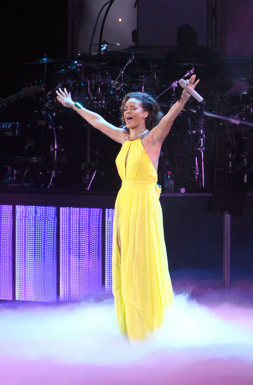 Rihanna During Her Concert Loud Tour Paris