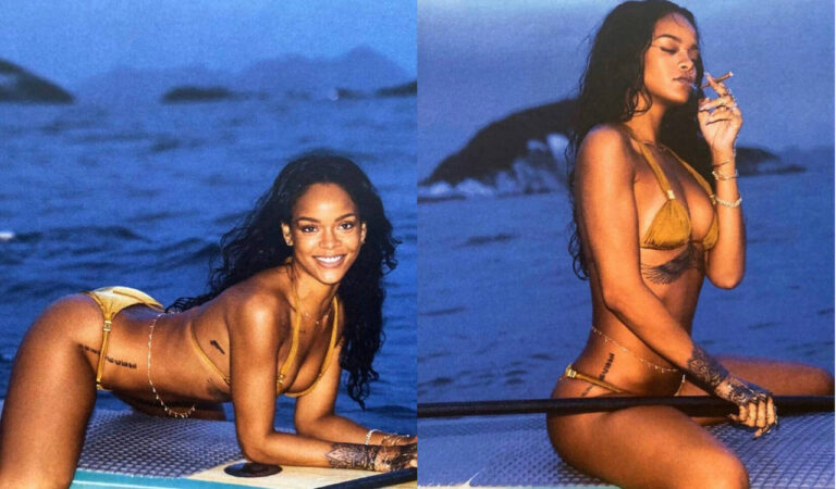 Rihanna In A Golden Bikini Hot (1 photo)