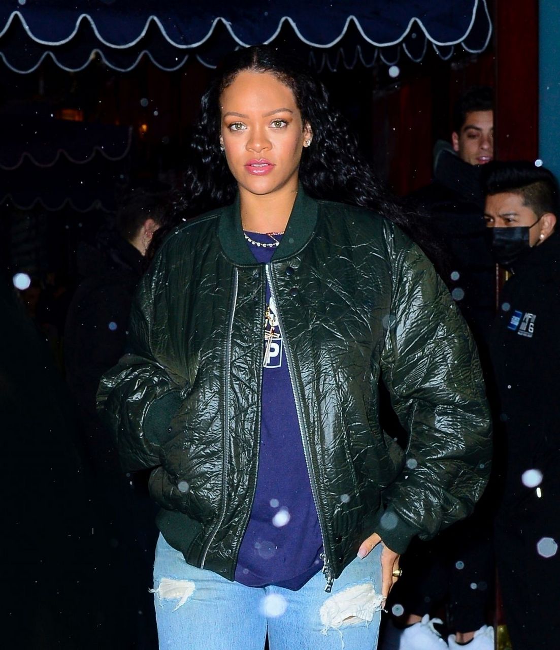 Rihanna Leaves Carbone Restaurant New York