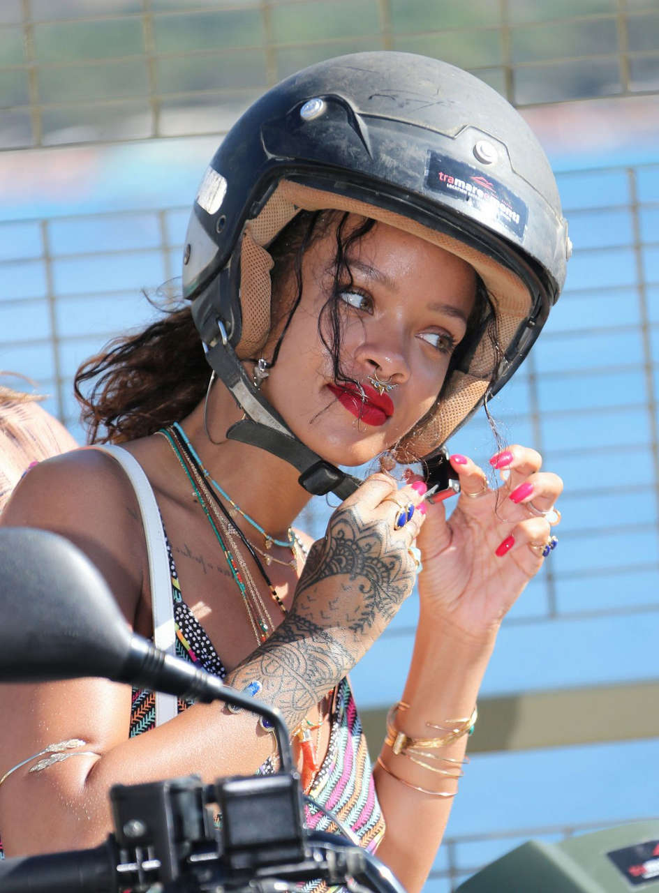 Rihanna Out About Calvi Corsica