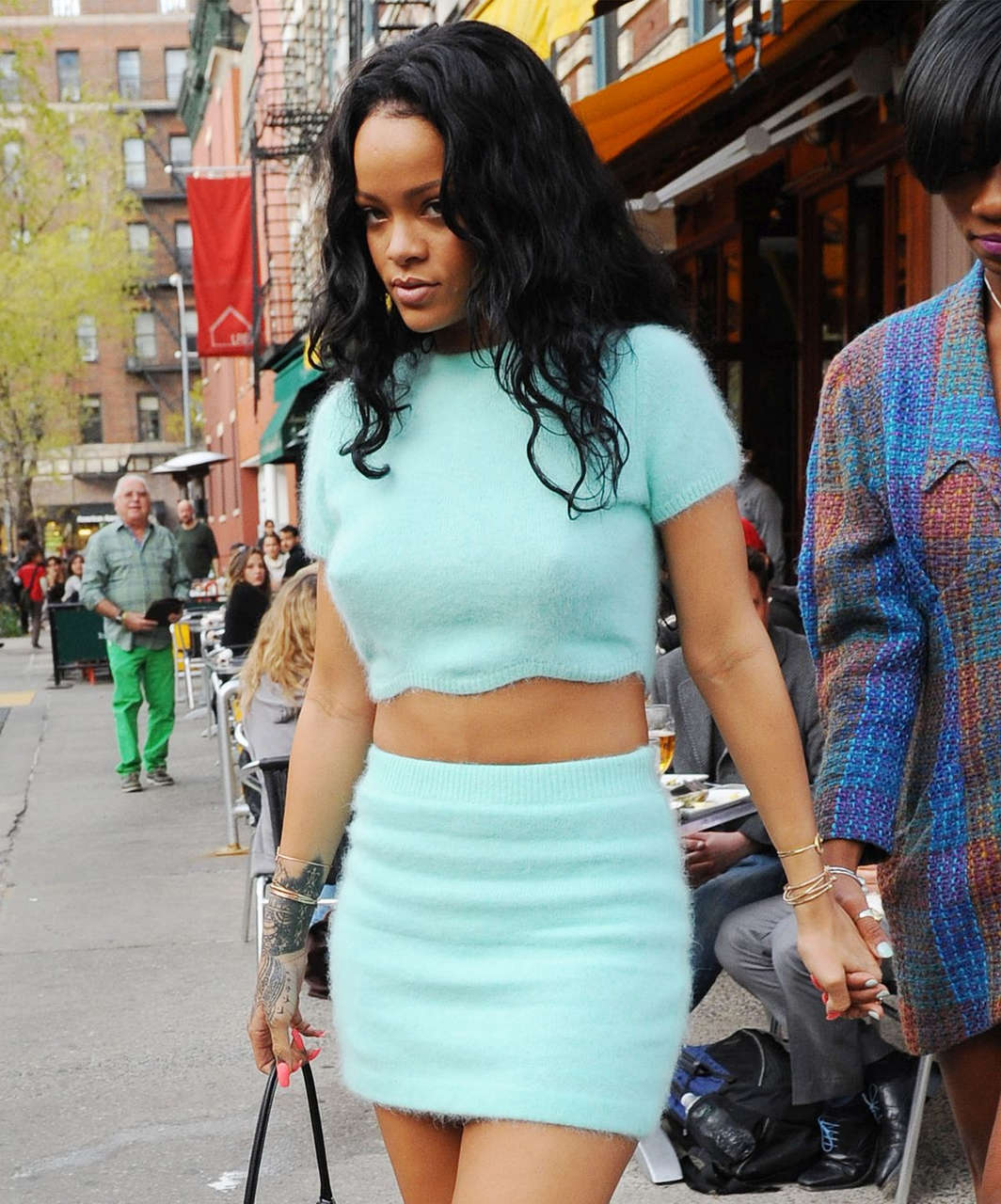 Rihanna Short Skirt Out New York