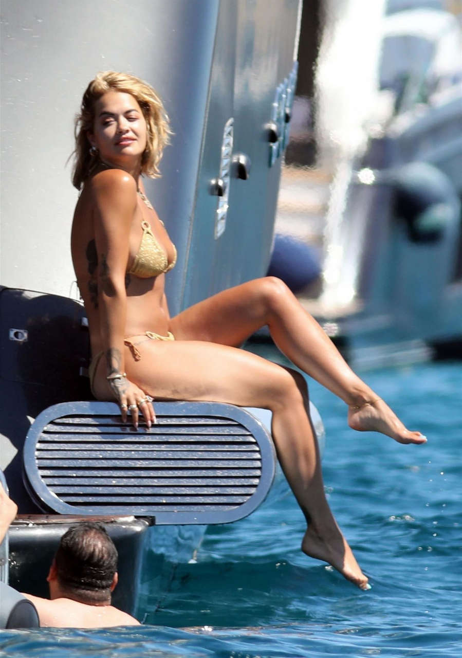 Rita Ora Bikini Boat Spain