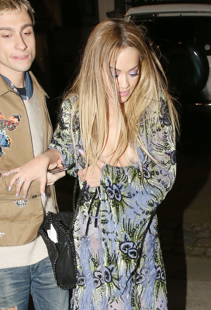 Rita Ora Braless Nipple Slip