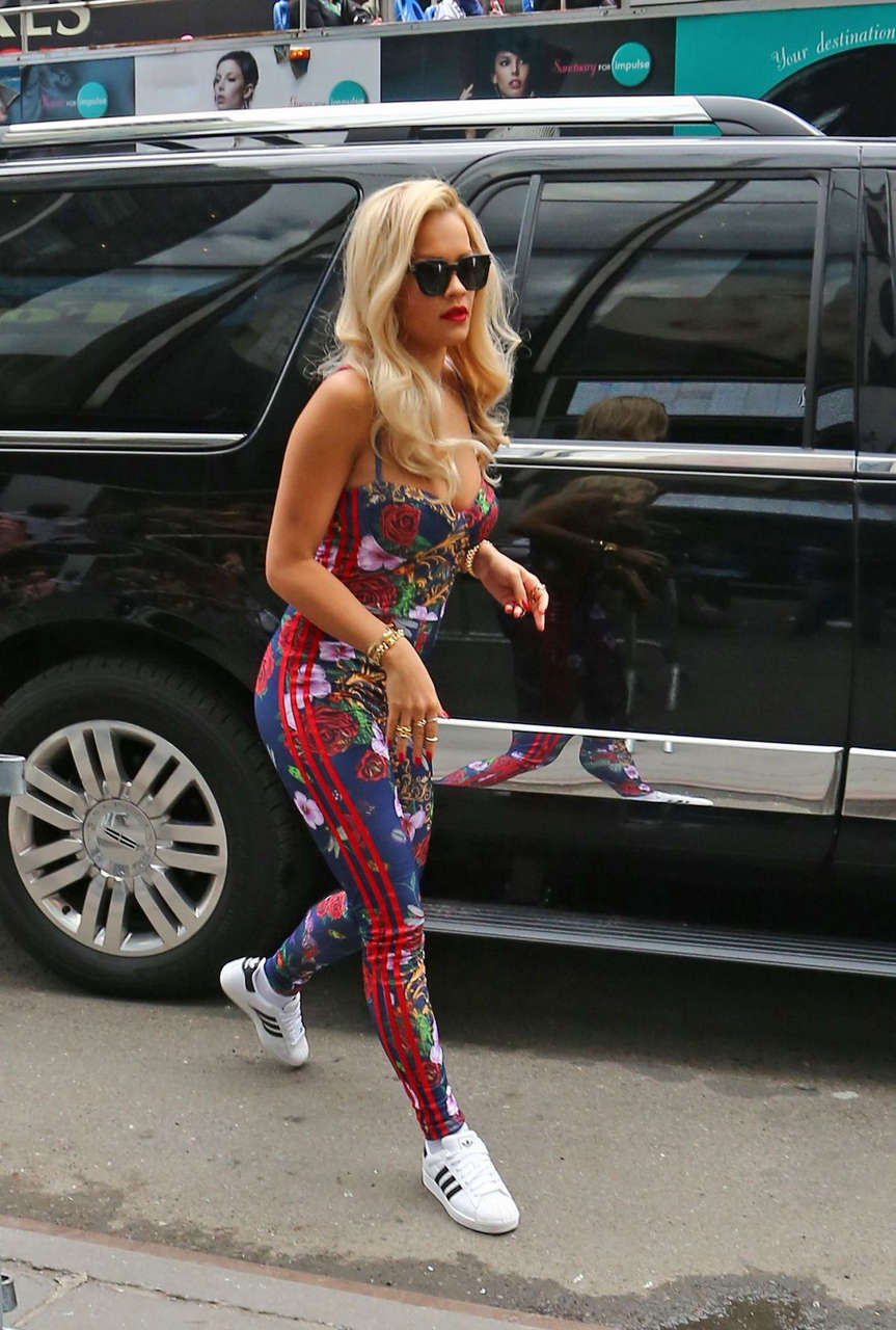 Rita Ora Tight Jumpsuit Out About New York