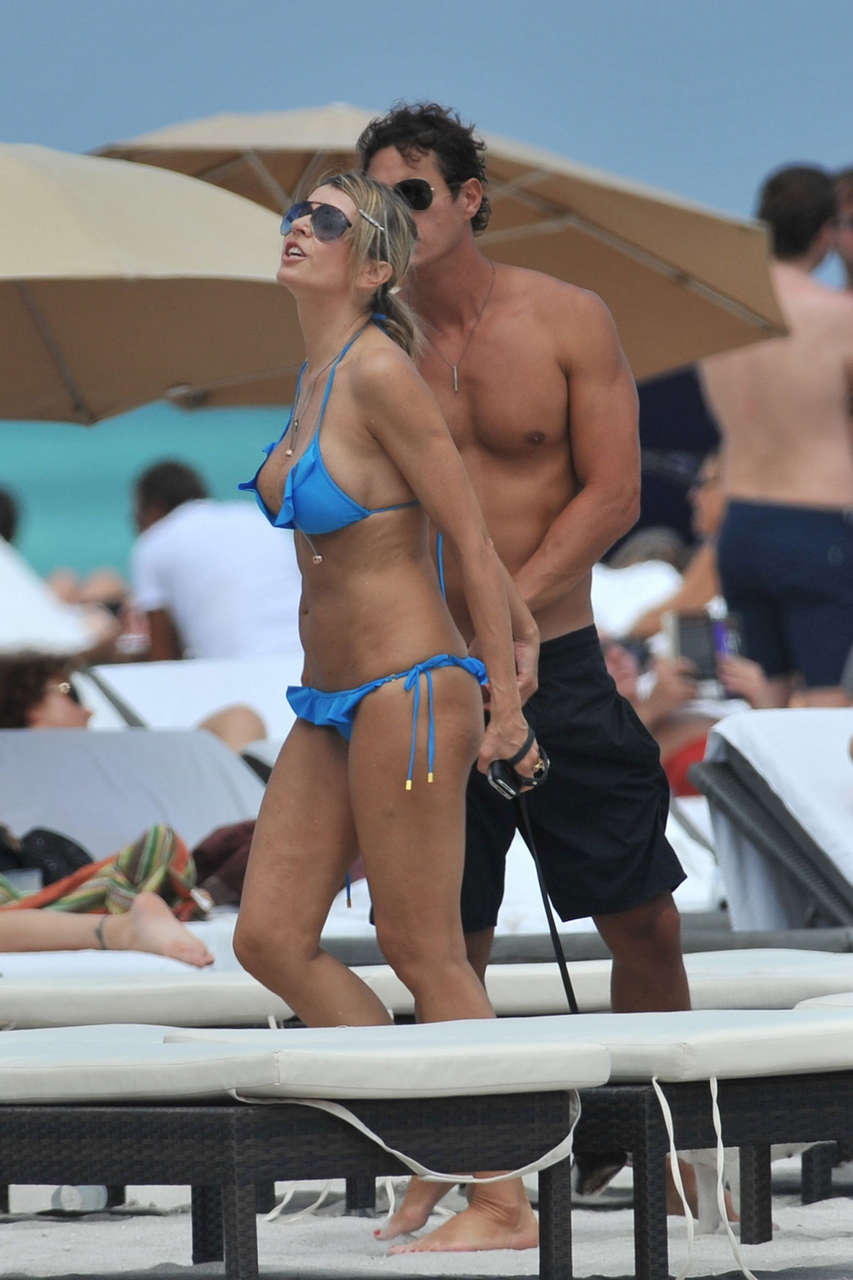 Rita Rusic Blue Bikini Beach Miami