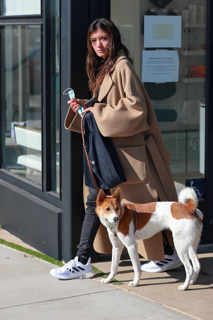Rola Out With Her Dog Melrose Ave West Hollywood