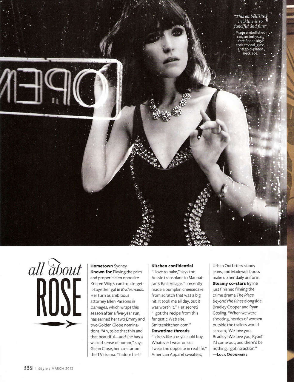 Rose Byrne Instyle Magazine Uk March May 2012 Issue