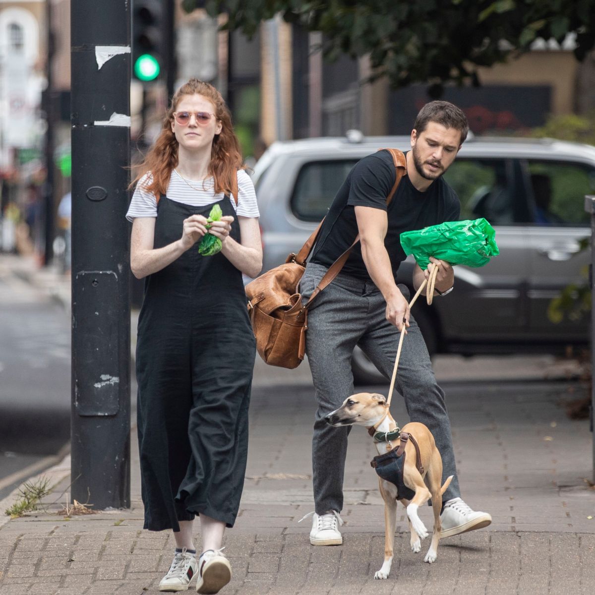 Rose Leslie Kit Harrington Out With Their Dog London