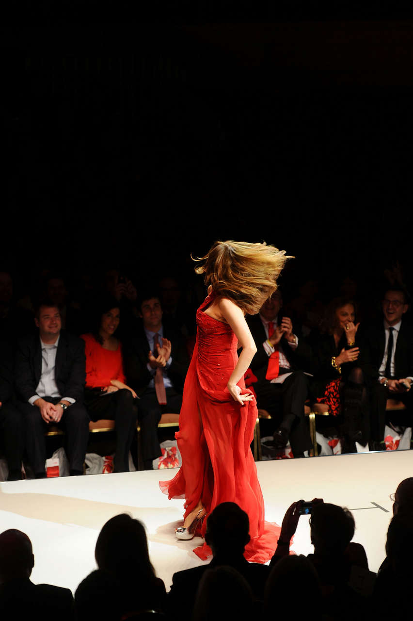 Rose Mcgowan Heart Truths Red Dress Collection 2012 Fashion Show New York