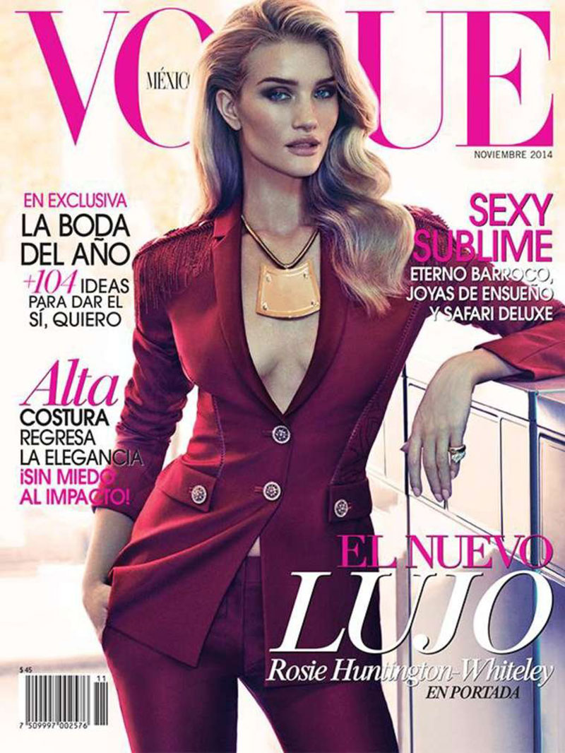 Rosie Huntington Whiteley Vogue Magazine Mexico November 2014 Issue