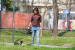 Rosy Dilettuso Walking Her Dog Park