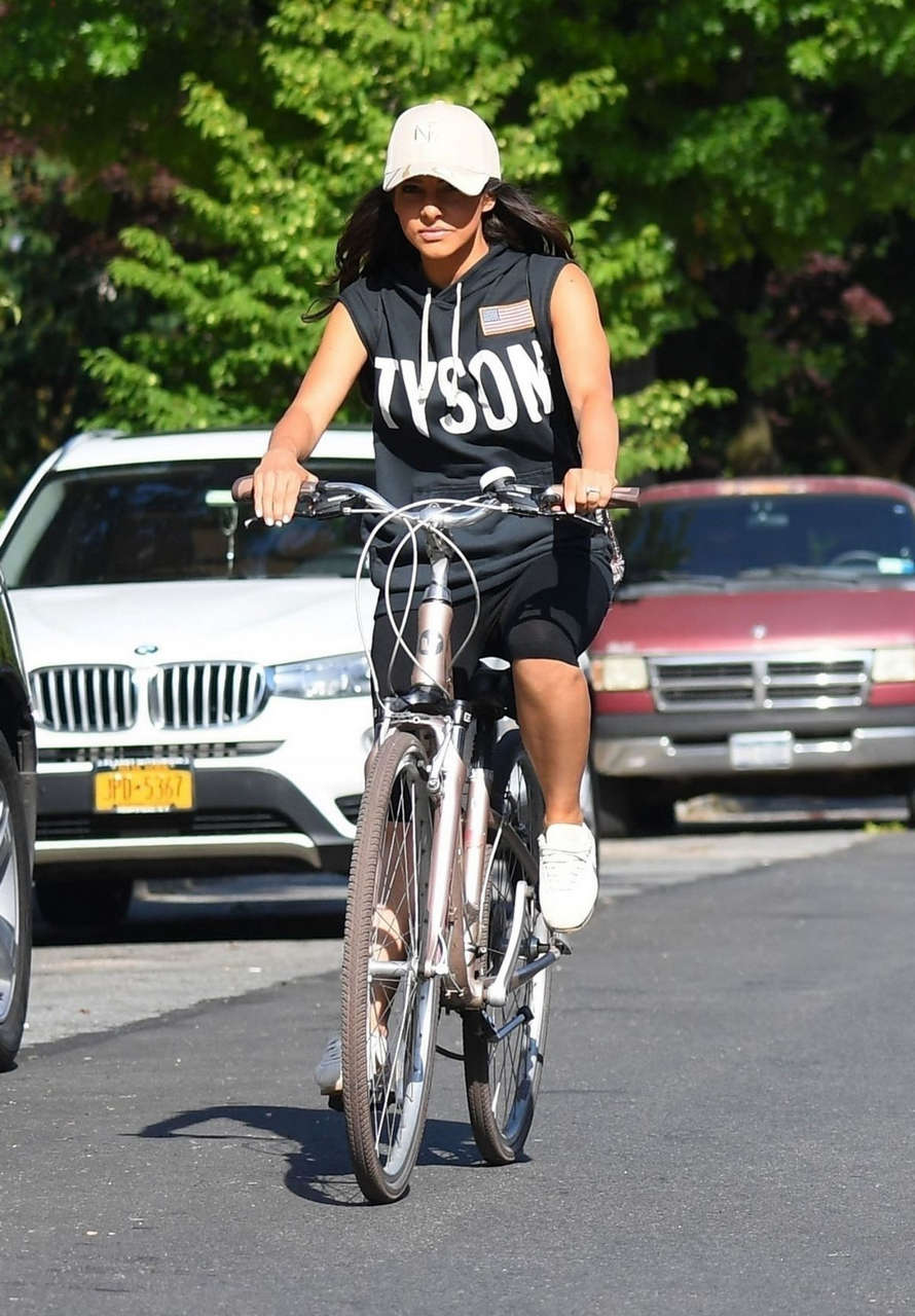 Roxanne Pallett Out Riding Bike New York